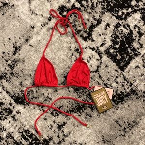 Juicy Couture Red Triangle Swimsuit Top XS